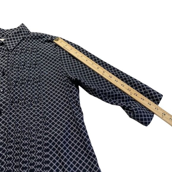 Coldwater Creek 100% Cotton Button Down Windowpane Pintuck Shirt Sz PL (14-16) - Picture 10 of 14